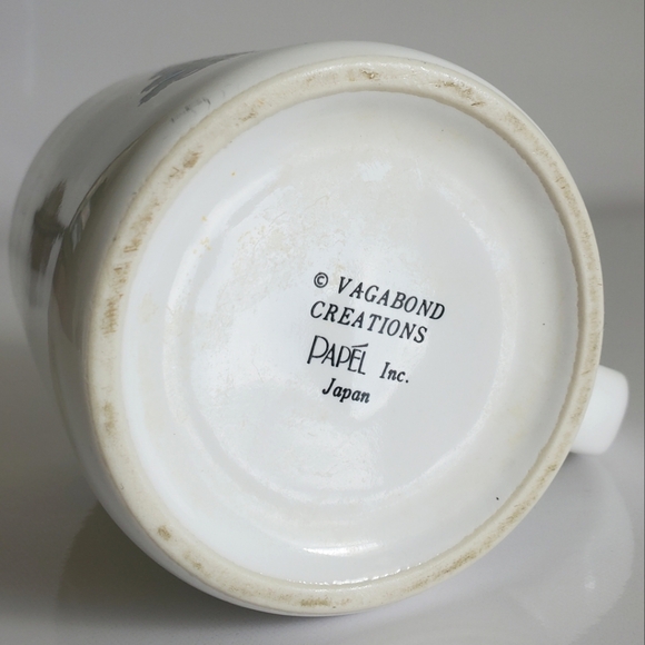 Vintage Papel Japan Christmas Holiday Coffee Mug Cup Cat Mouse Tree Cartoon 12oz - Picture 8 of 8